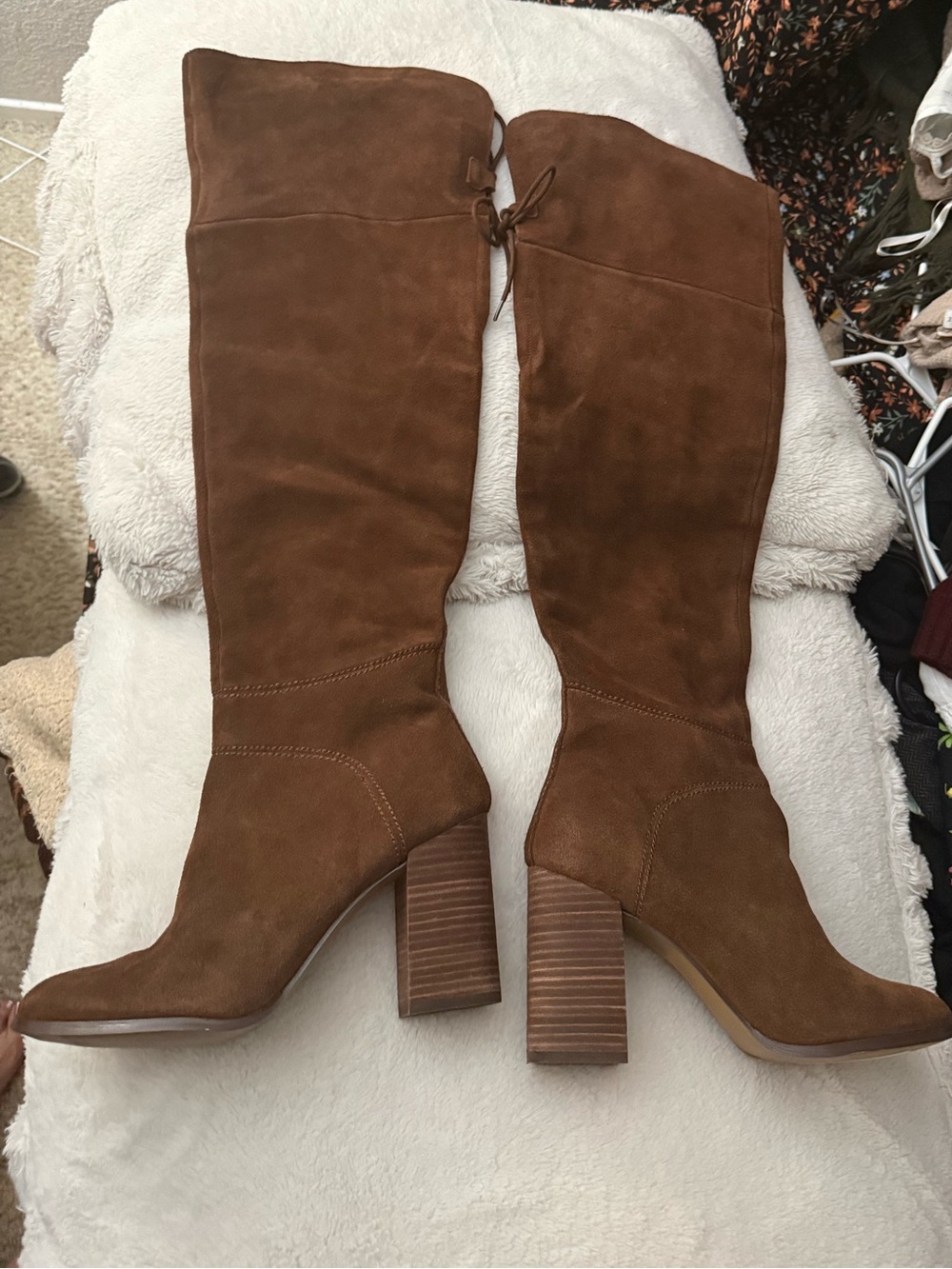 Steve Madden Chestnut Brown Suede Over-the-Knee Block Heel Boots